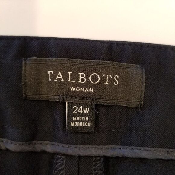 Talbot's Women Plus Heritage Elastic Waist Pants Size 24W Black Ankle - Picture 7 of 9